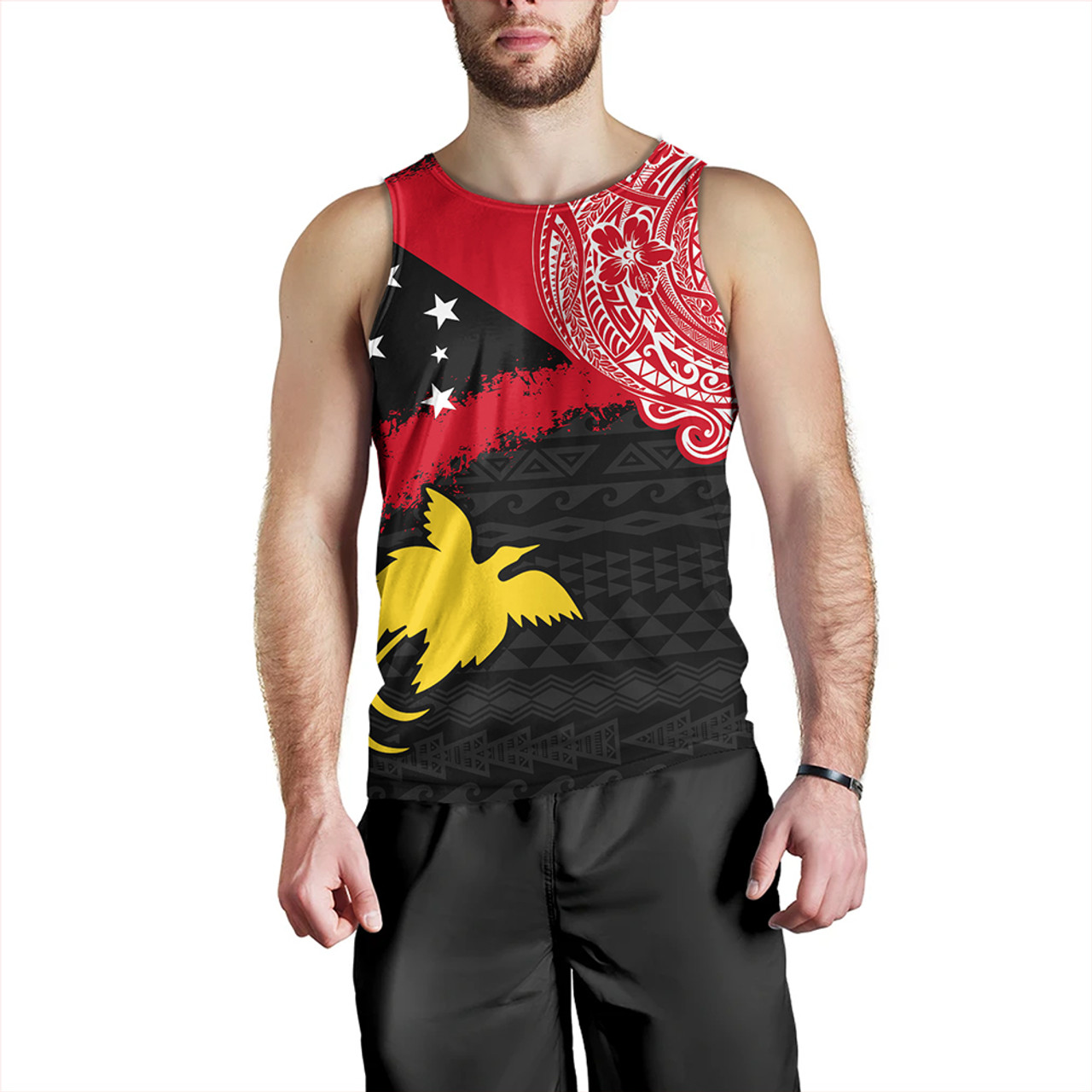 Papua Tank Top Melanesian Flag With Coat Of Arms