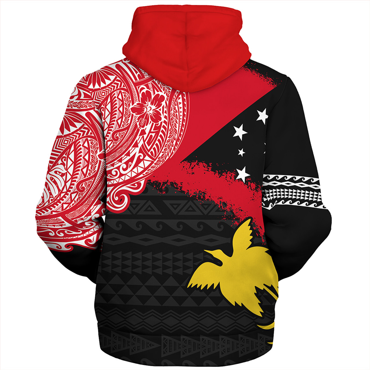 Papua Sherpa Hoodie Melanesian Flag With Coat Of Arms