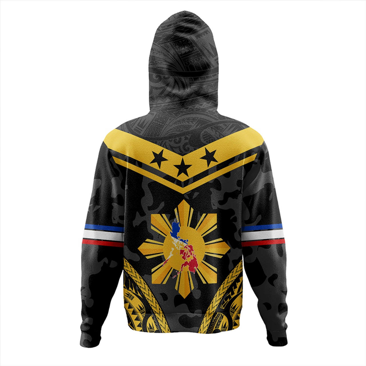 Philippines Hoodie Polynesian Sun Star Style Camouflage