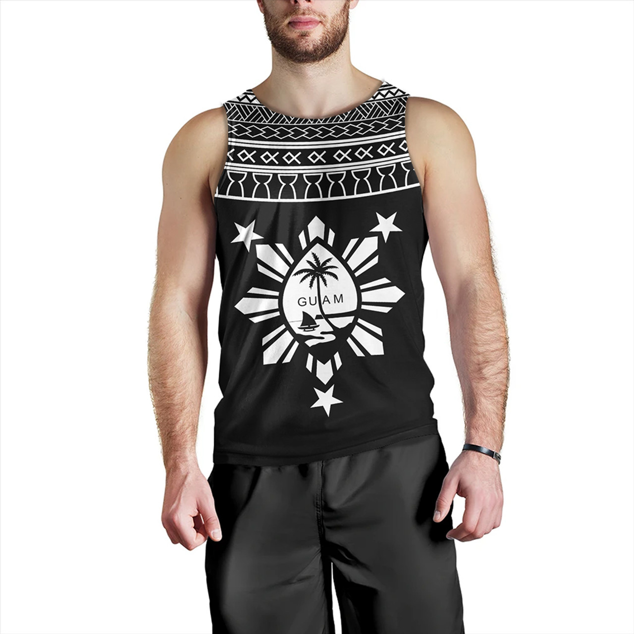 Guam Seal With Philippines Filipinos Sun Tank Top Tribal Island