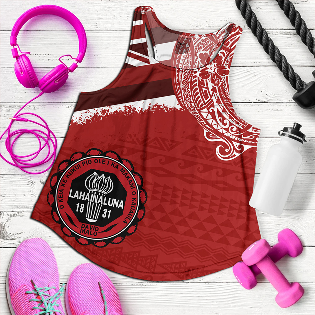 Hawaii Women Tank Lahainaluna High School With Crest Style