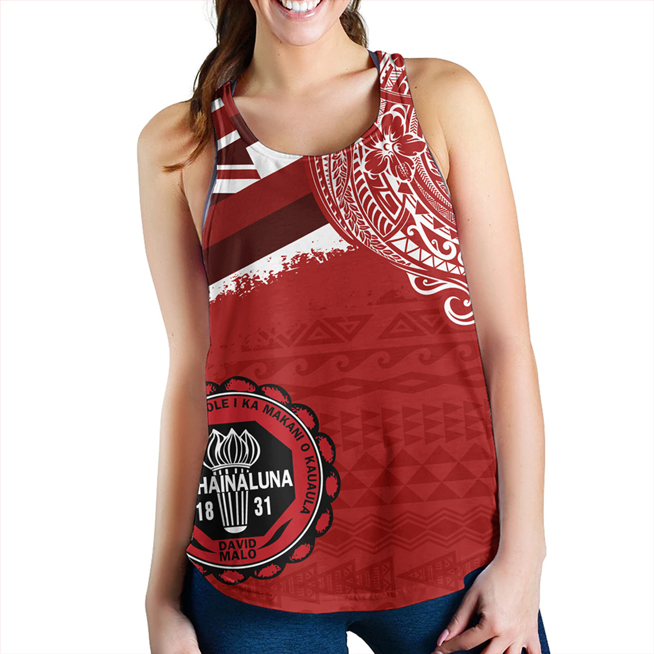 Hawaii Women Tank Lahainaluna High School With Crest Style