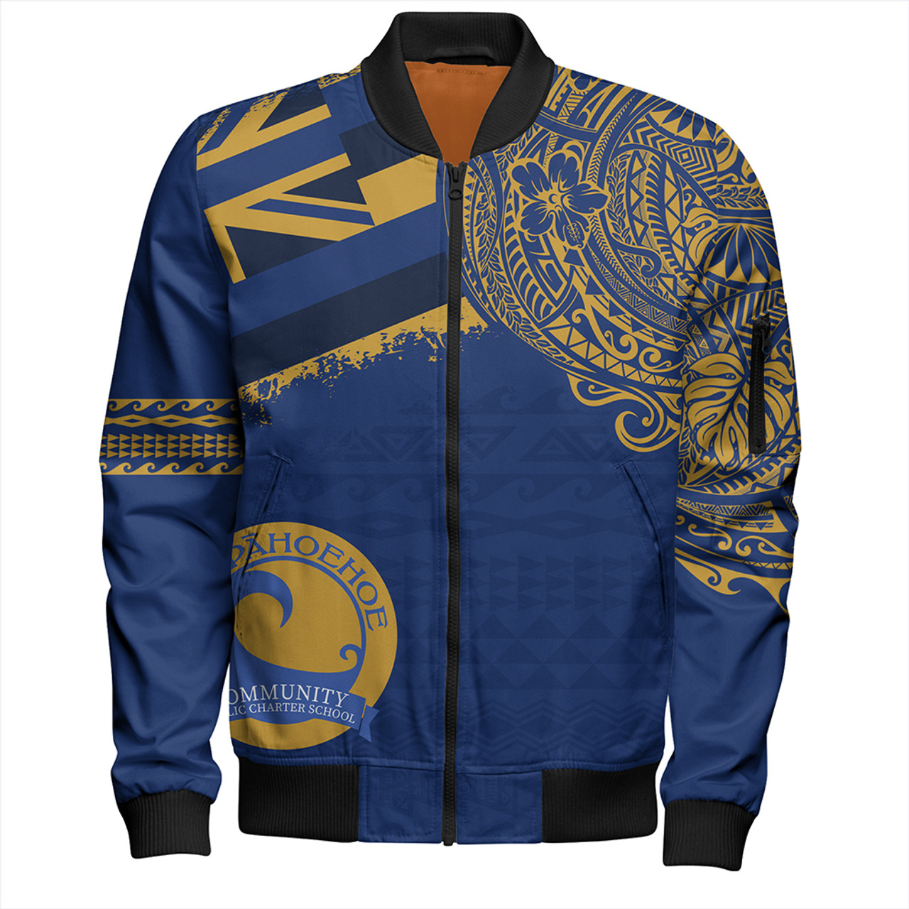 Hawaii Bomber Jacket Laupahoehoe Community Public Charter High School With Crest Style