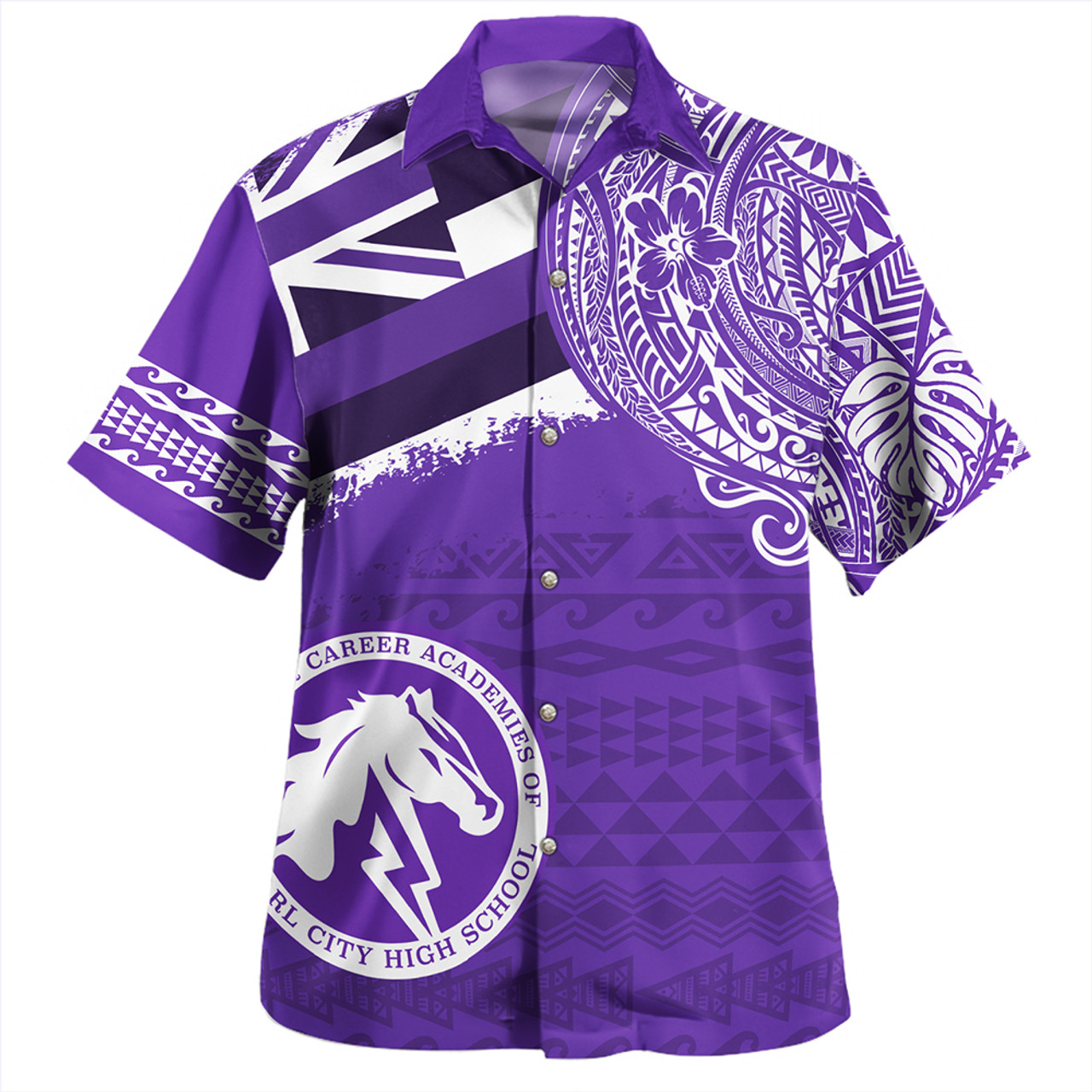 Hawaii Hawaiian Shirt Pearl City High School With Crest Style