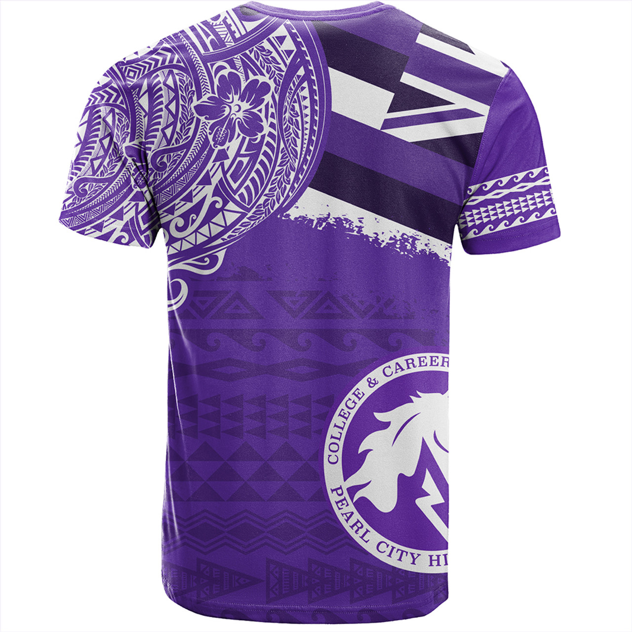 Hawaii T-Shirt Pearl City High School With Crest Style