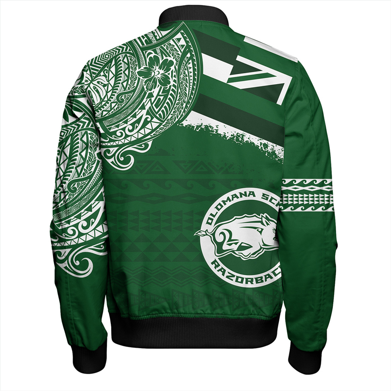 Hawaii Bomber Jacket Olomana High & Intermediate School With Crest Style