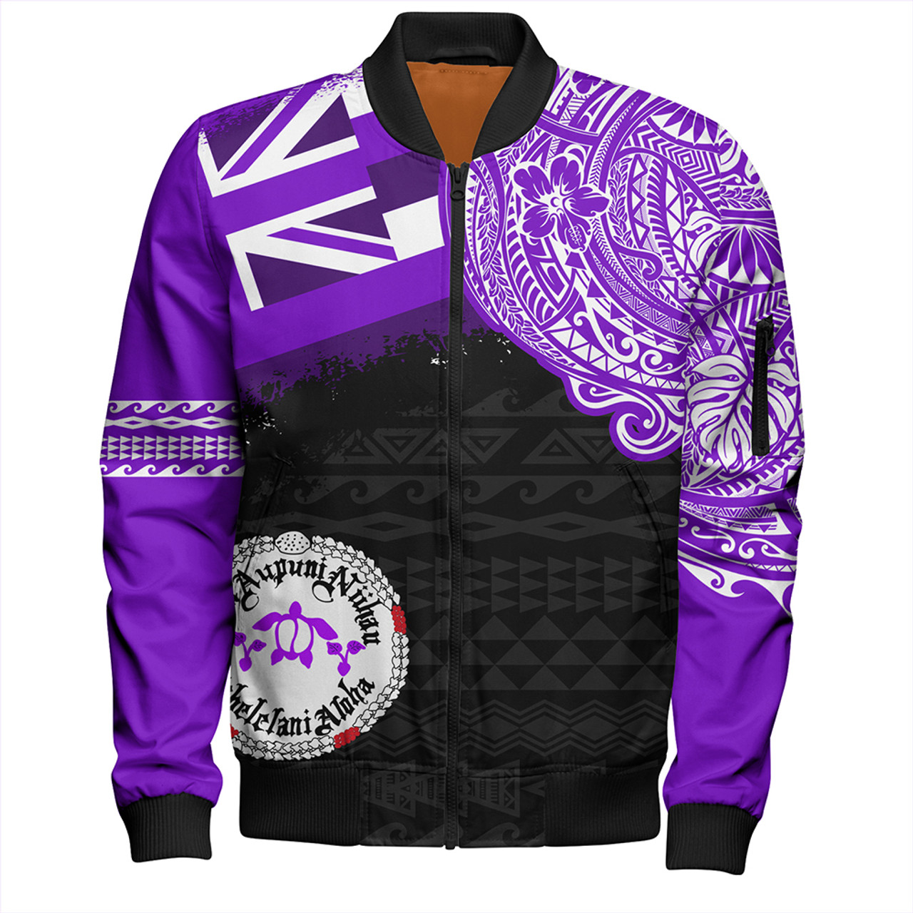 Hawaii Bomber Jacket Ni'ihau High and Elementary School With Crest Style