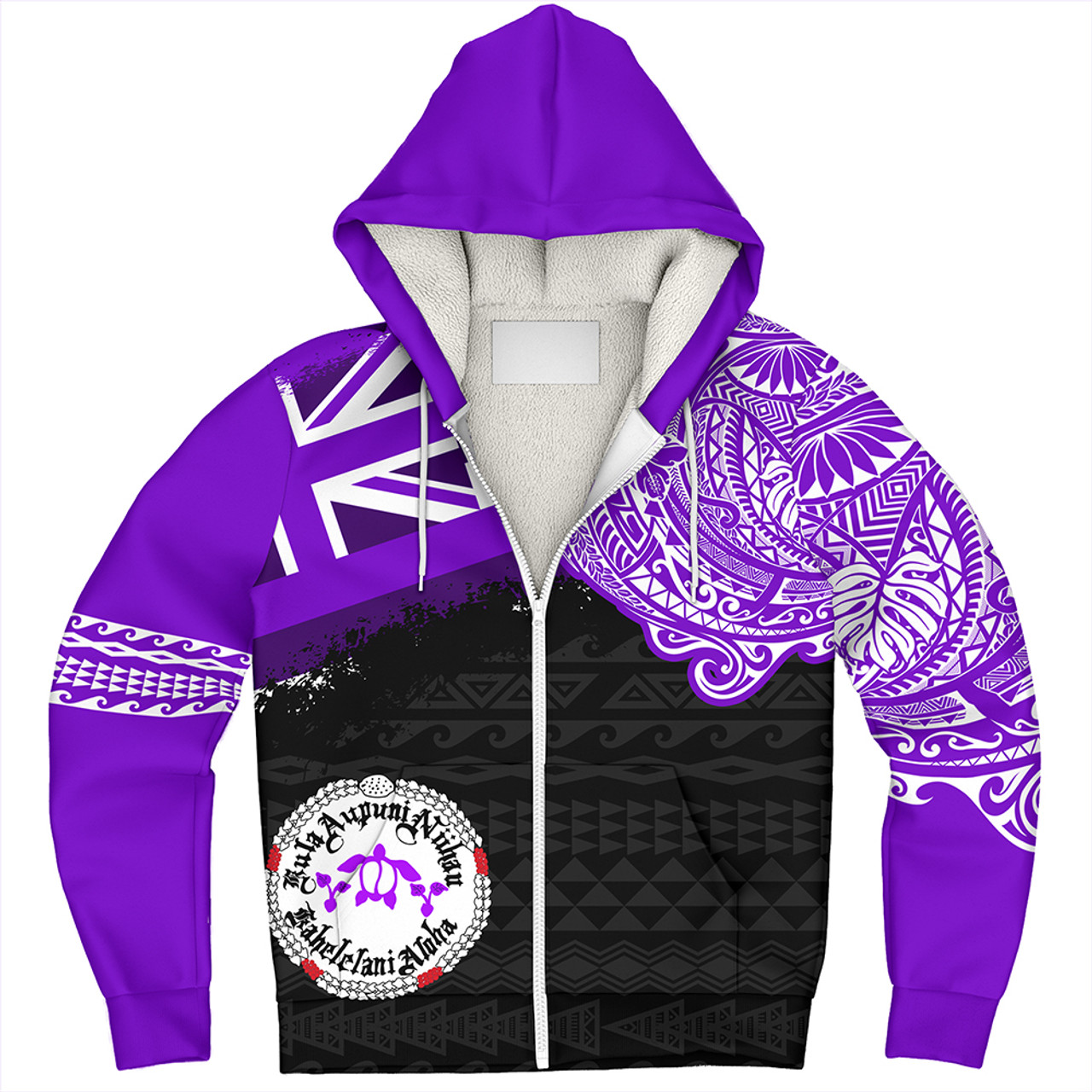 Hawaii Sherpa Hoodie Ni'ihau High and Elementary School With Crest Style