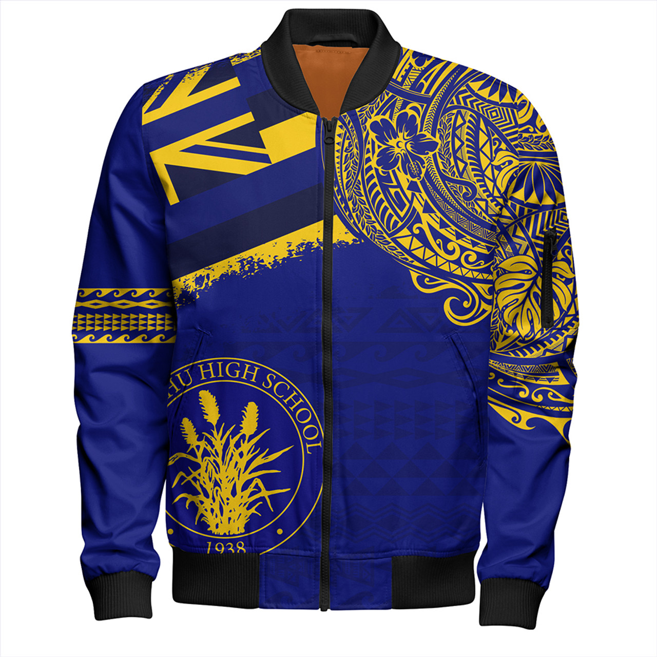 Hawaii Bomber Jacket Waipahu High School With Crest Style