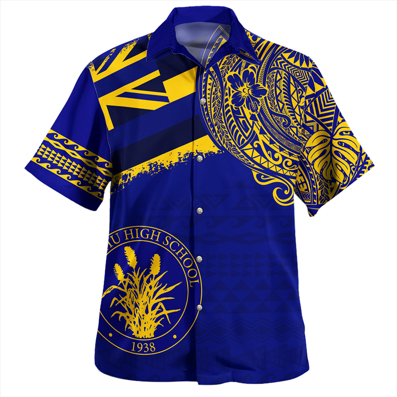 Hawaii Hawaiian Shirt Waipahu High School With Crest Style