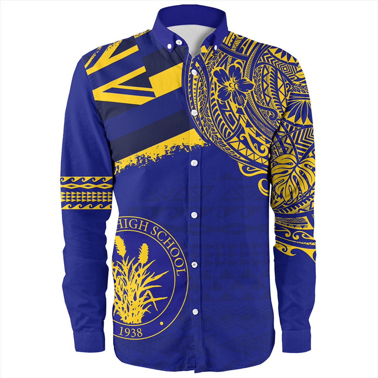 Hawaii Long Sleeve Shirt Waipahu High School With Crest Style