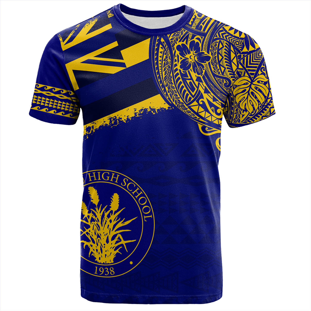 Hawaii T-Shirt Waipahu High School With Crest Style