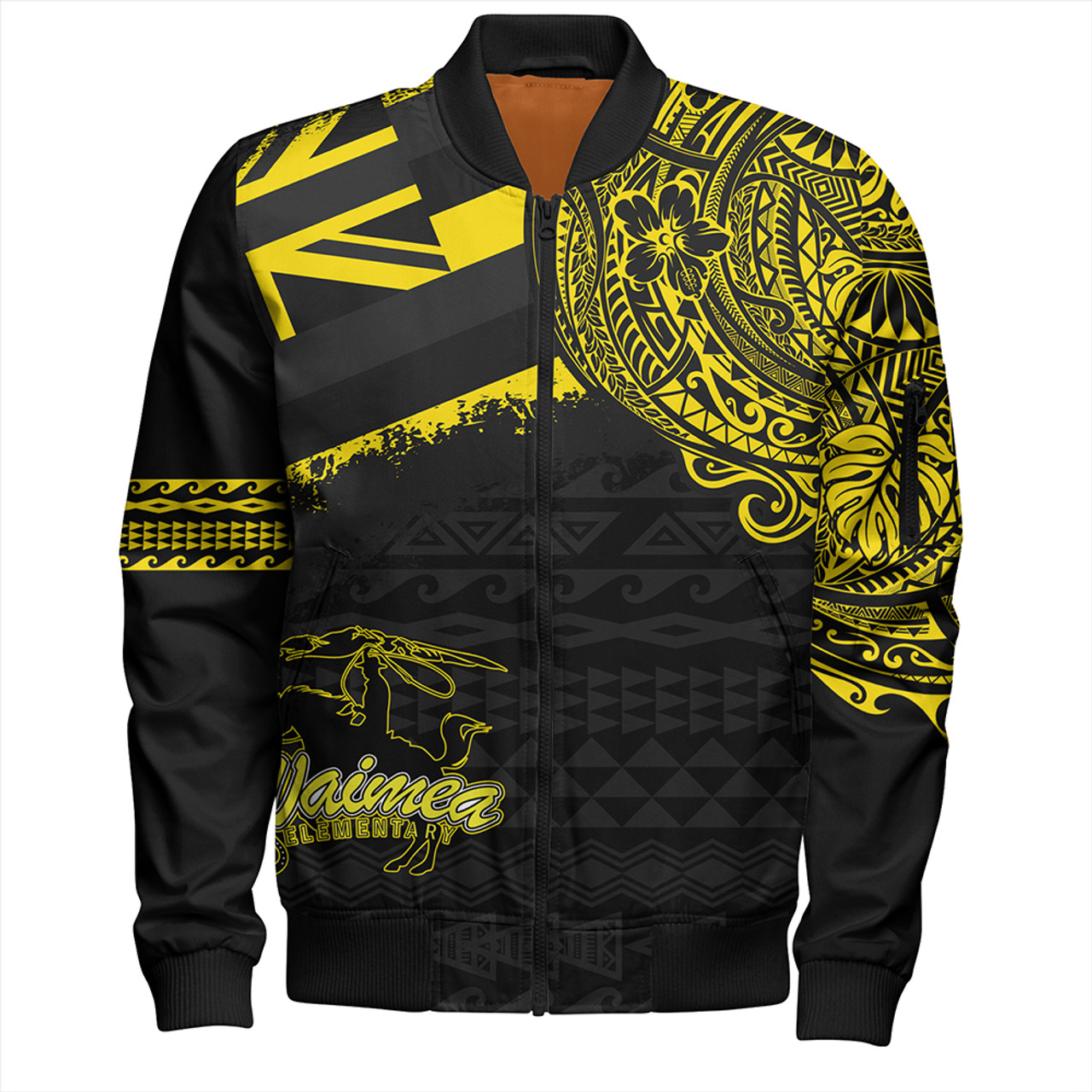 Hawaii Bomber Jacket Waimea Elementary School With Crest Style