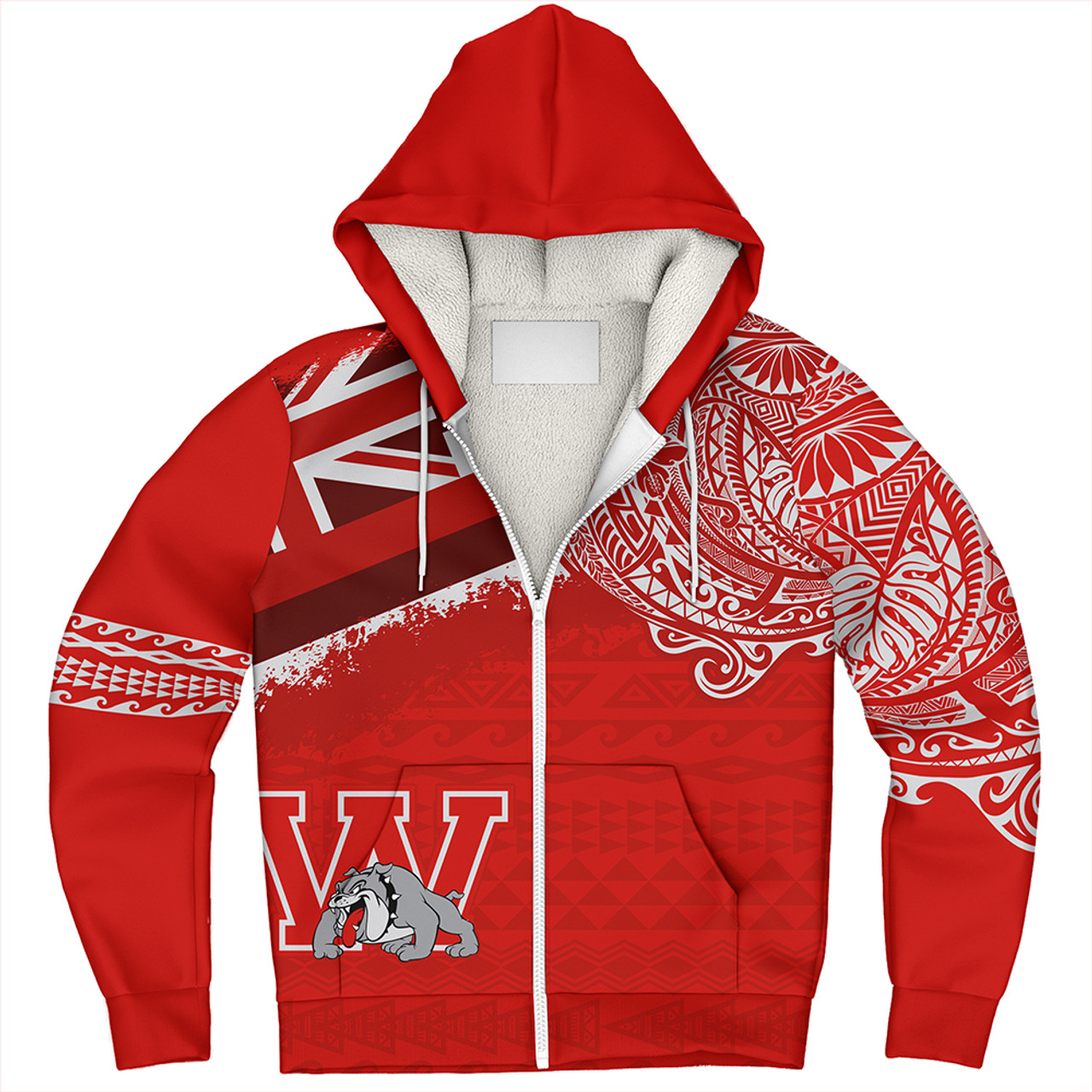 Hawaii Sherpa Hoodie Waialua High and Intermediate School With Crest Style