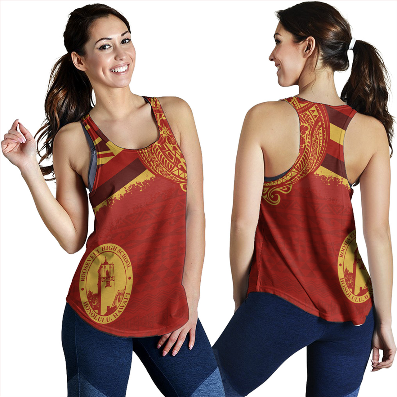Hawaii Women Tank President Theodore Roosevelt High School With Crest Style