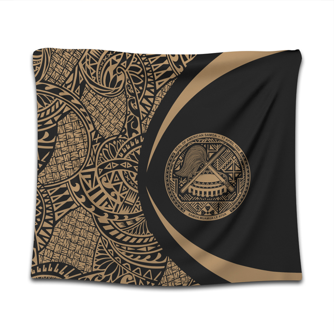 American Samoa Tapestry Lauhala Gold Circle Style