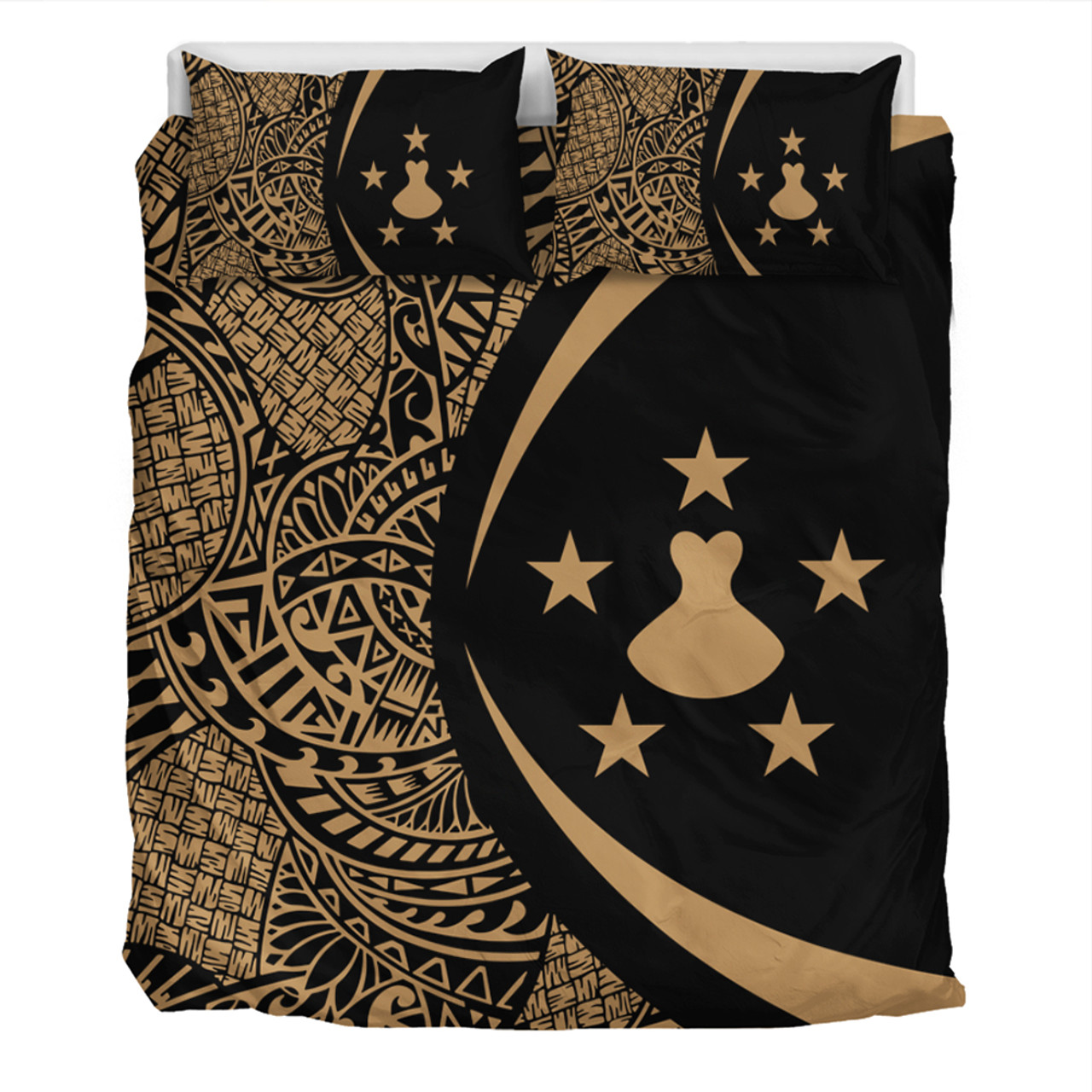 Austral Islands Bedding Set Lauhala Gold Circle Style