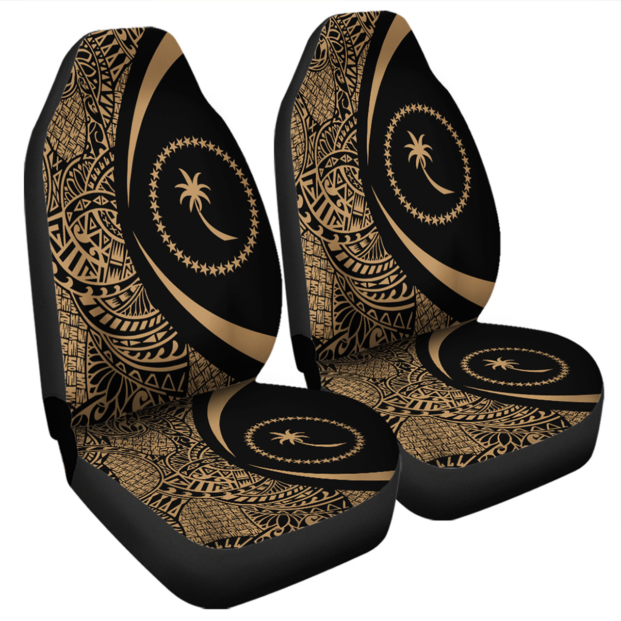 Chuuk Car Seat Covers Lauhala Gold Circle Style