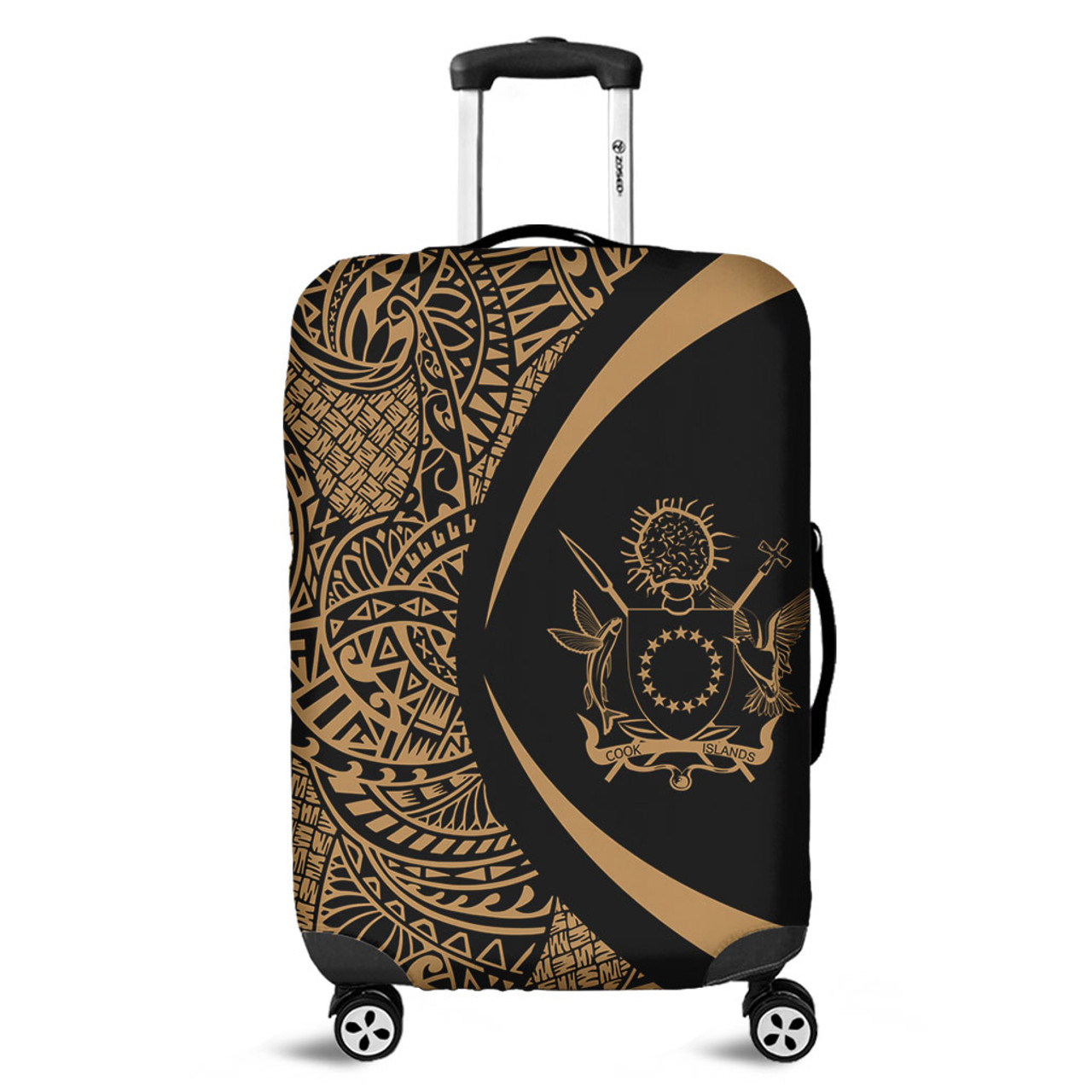 Cook Islands Luggage Cover Lauhala Gold Circle Style