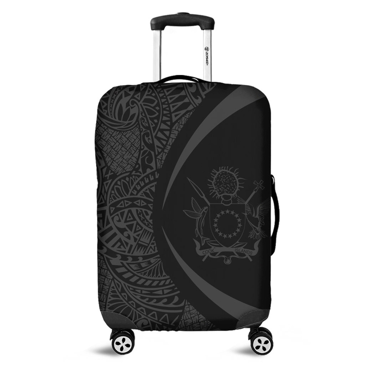 Cook Islands Luggage Cover Lauhala Gray Circle Style