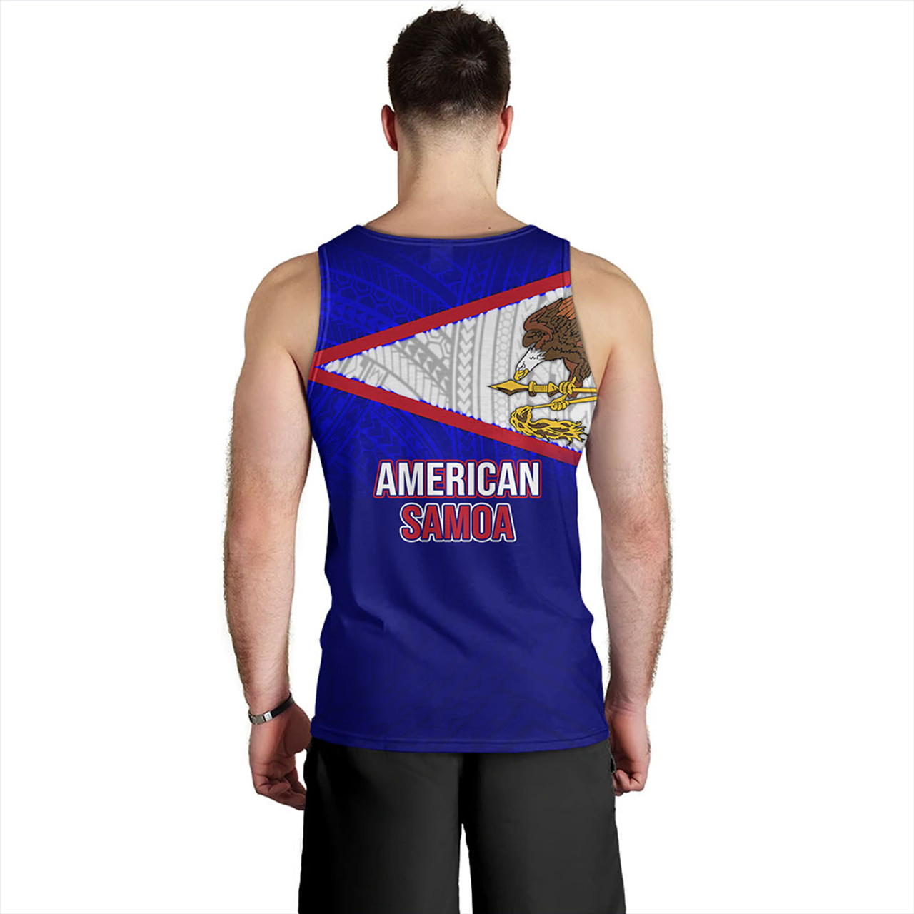 American Samoa Tank Top - American Samoa Flag Color With Traditional Patterns