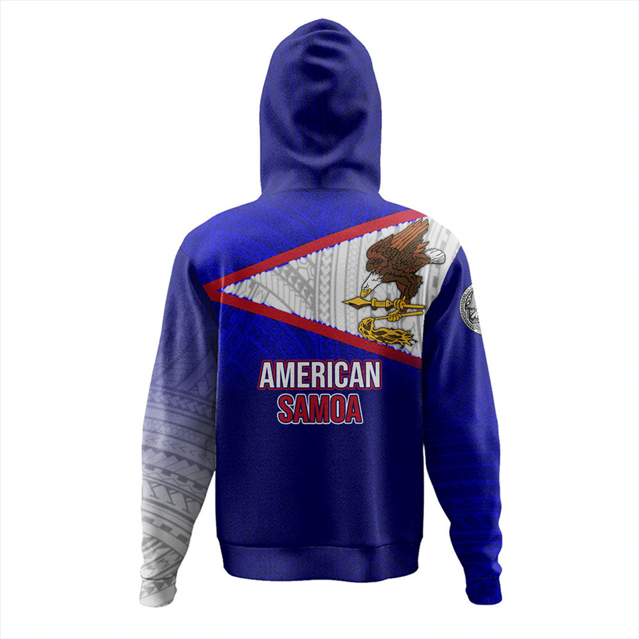 American Samoa Hoodie - American Samoa Flag Color With Traditional Patterns