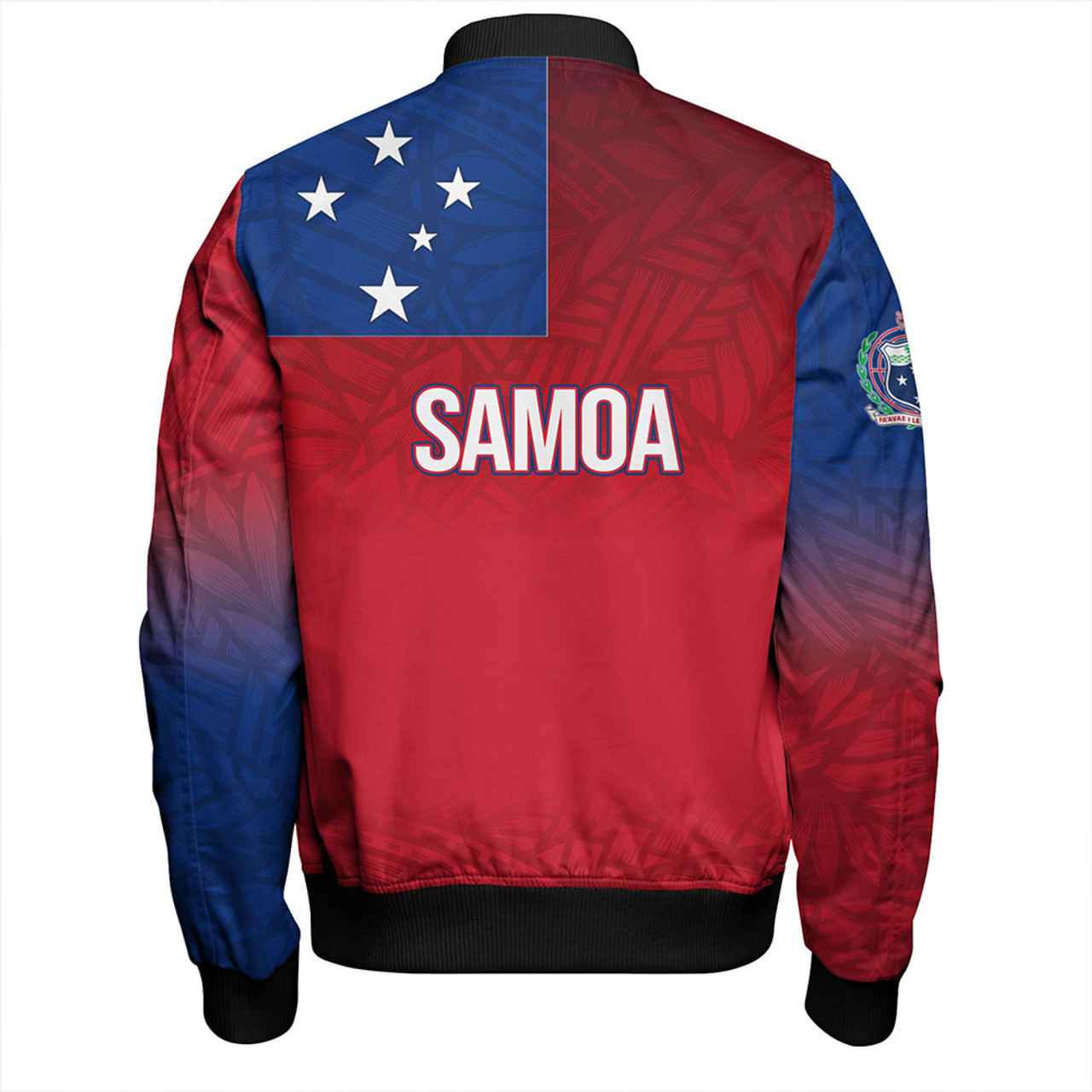 Samoa Bomber Jacket Samoa Flag Color With Traditional Patterns