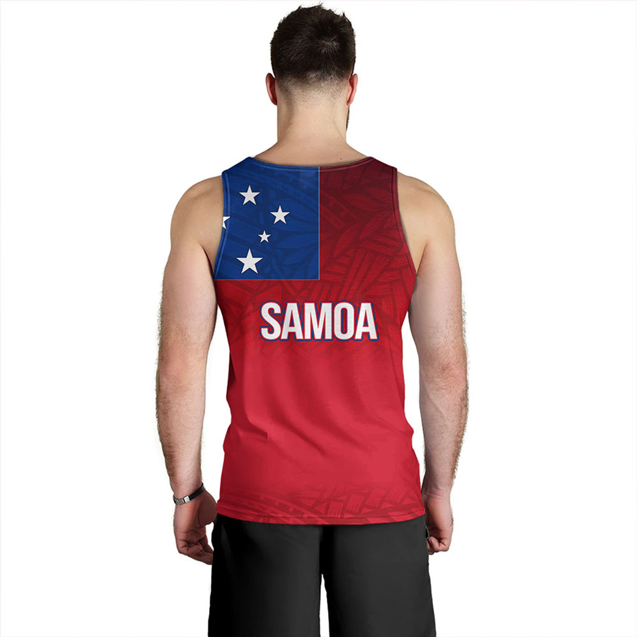 Samoa Tank Top - Samoa Flag Color With Traditional Patterns