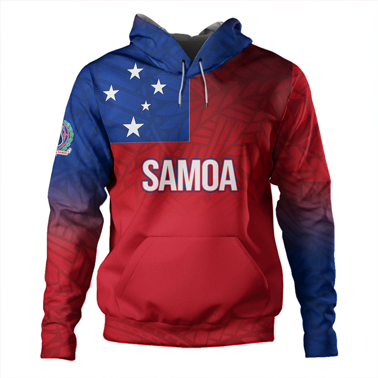 Samoa Hoodie Samoa Flag Color With Traditional Patterns