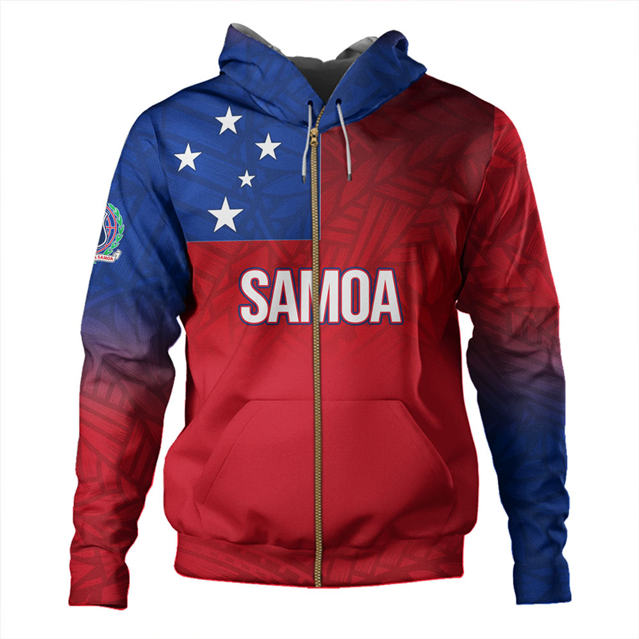 Samoa Hoodie Samoa Flag Color With Traditional Patterns