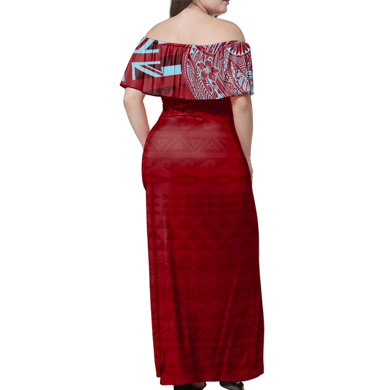 Hawaii Woman Off Shoulder Long Dress Henry Perrine Baldwin High School With Crest Style