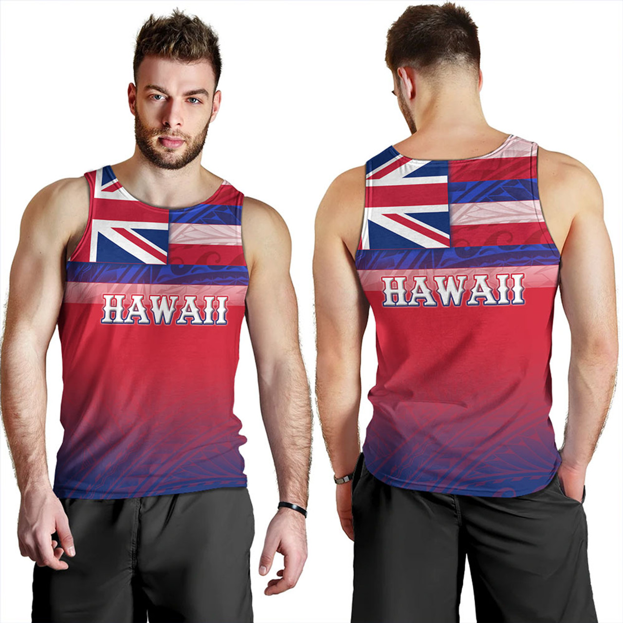 Hawaii Tank Top - Hawaii Flag Color With Traditional Patterns