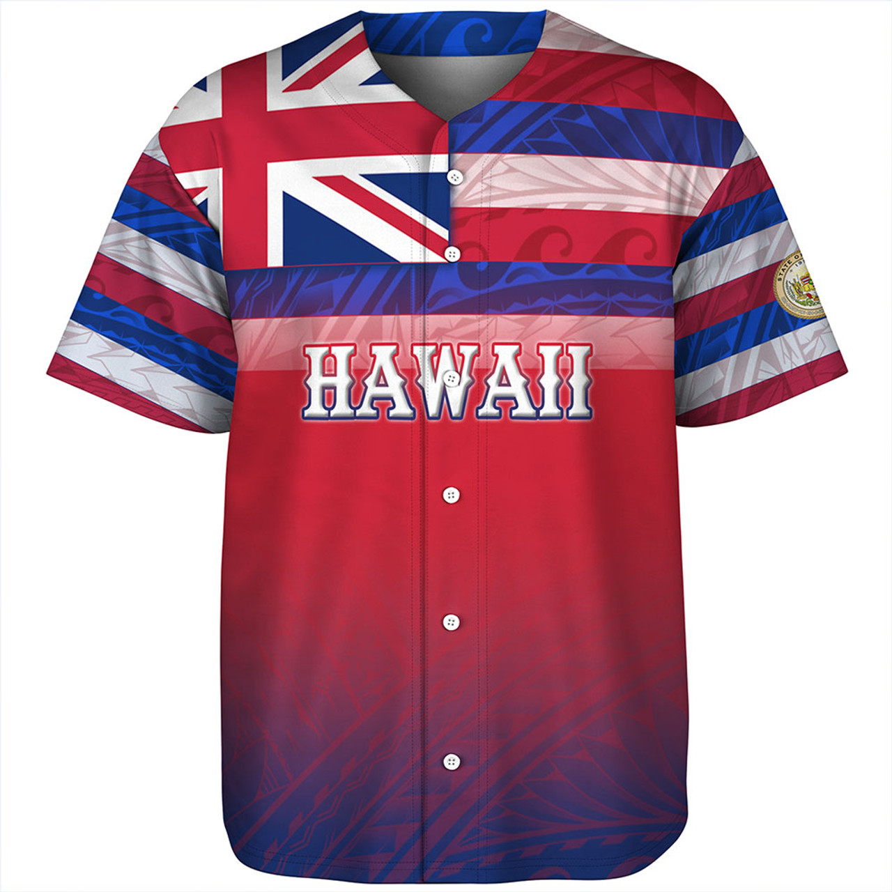 Hawaii Baseball Shirt - Hawaii Flag Color With Traditional Patterns