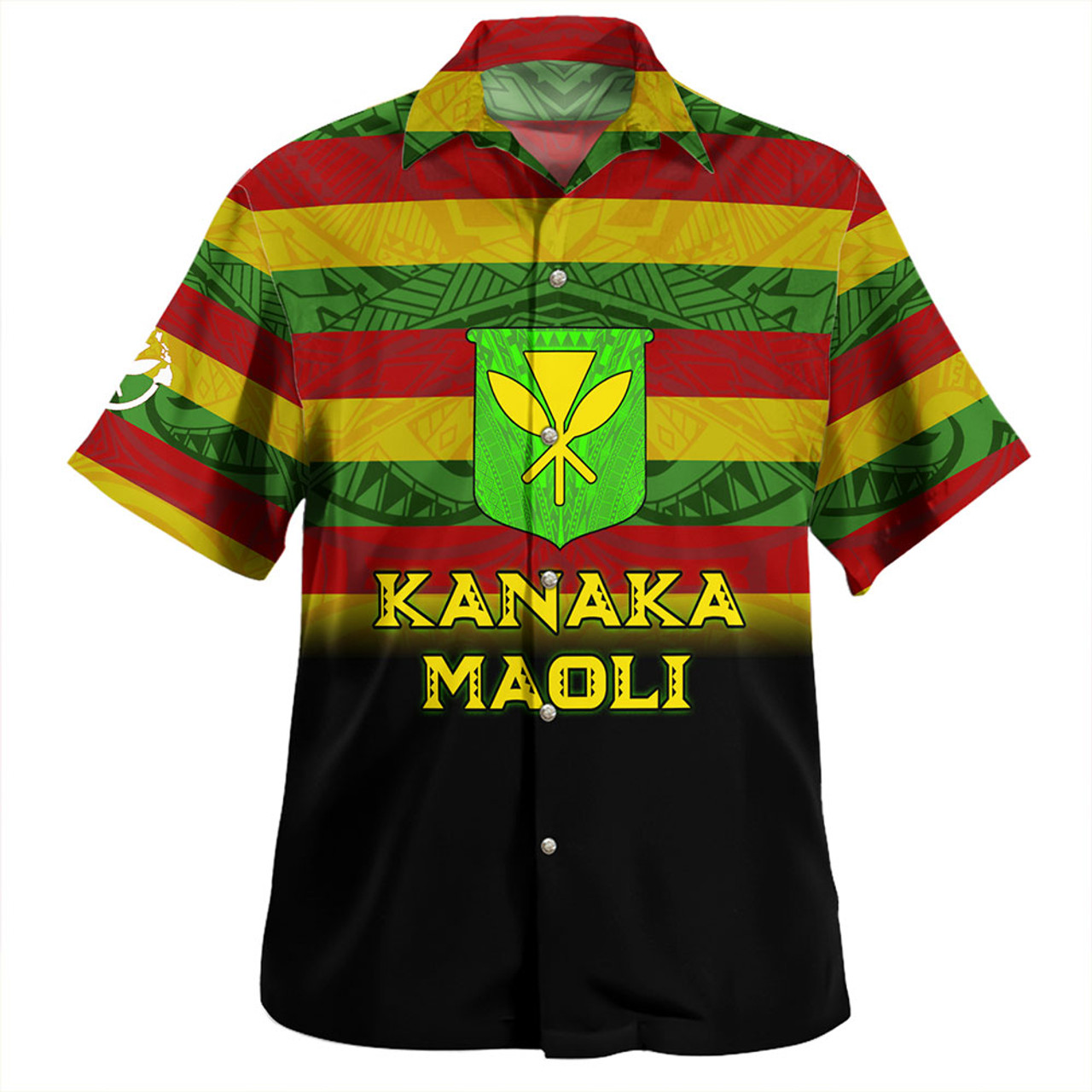 Hawaii Hawaiian Shirt - Kanaka Maoli Flag Color With Traditional Patterns