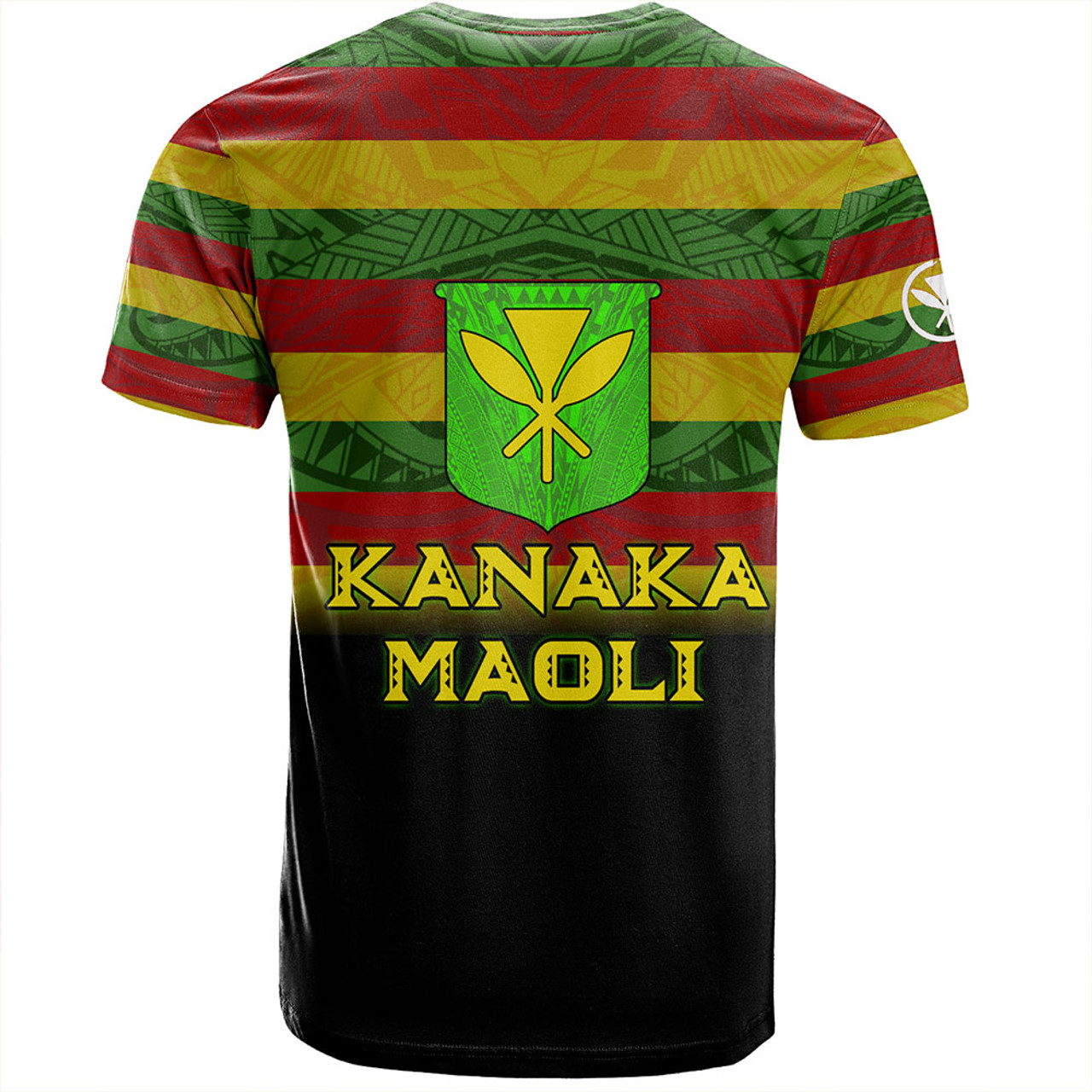 Hawaii T-Shirt - Kanaka Maoli Flag Color With Traditional Patterns