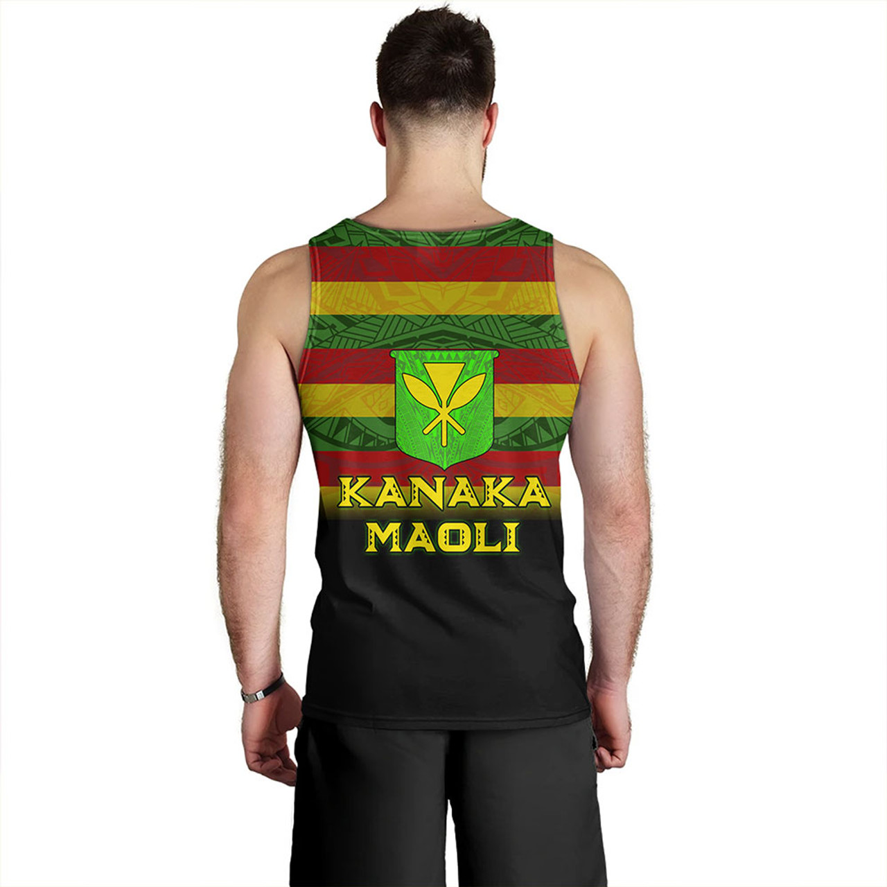 Hawaii Tank Top - Kanaka Maoli Flag Color With Traditional Patterns