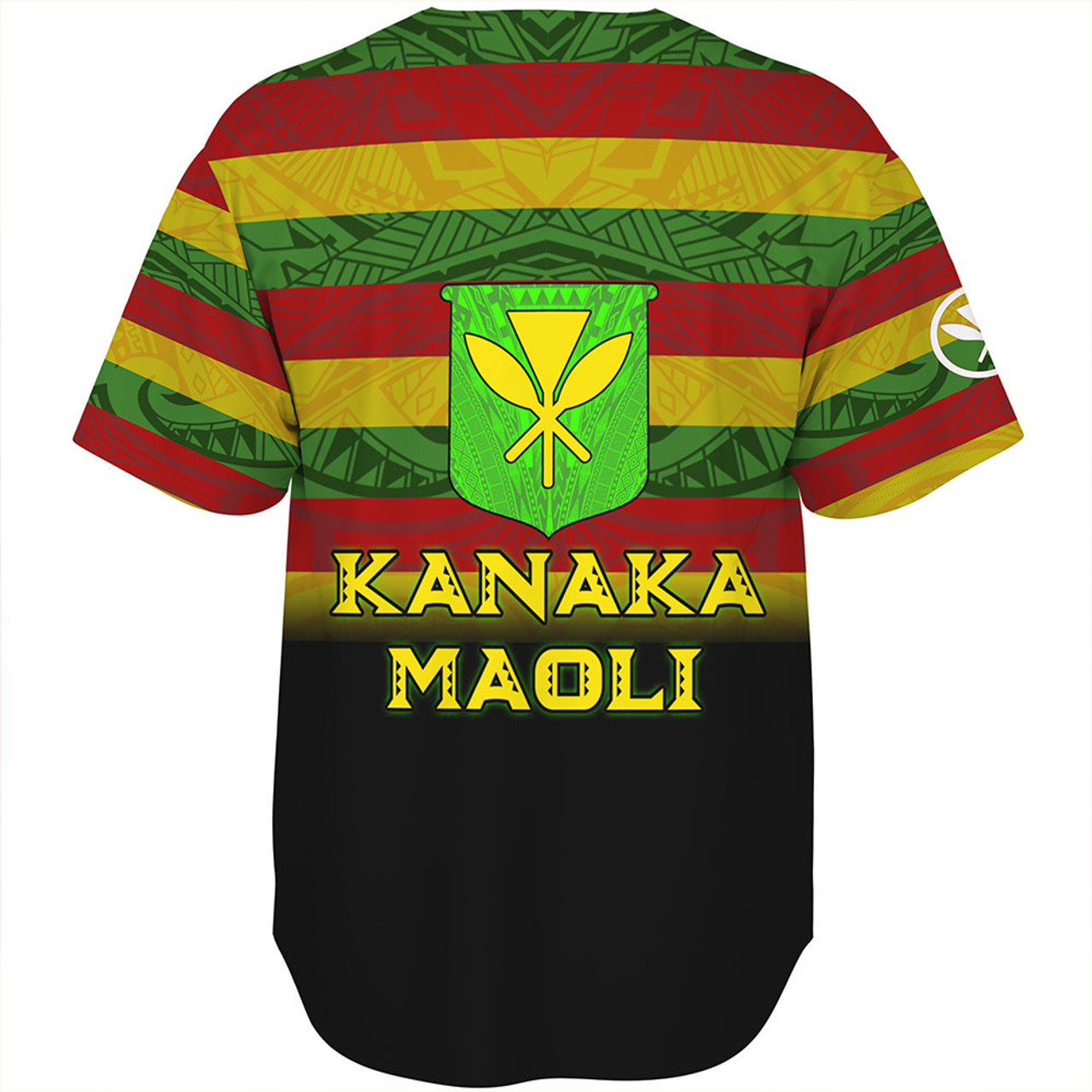 Hawaii Baseball Shirt - Kanaka Maoli Flag Color With Traditional Patterns