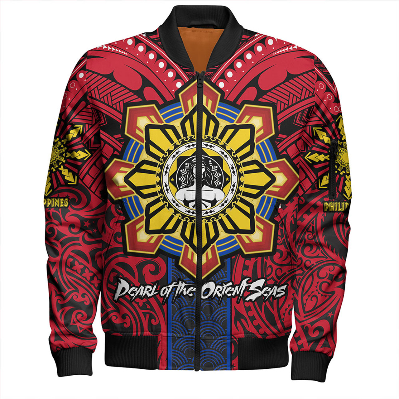 Philippines Bomber Jacket The Story of Lapu-Lapu Pearl of the Orient Seas Tribal Pride