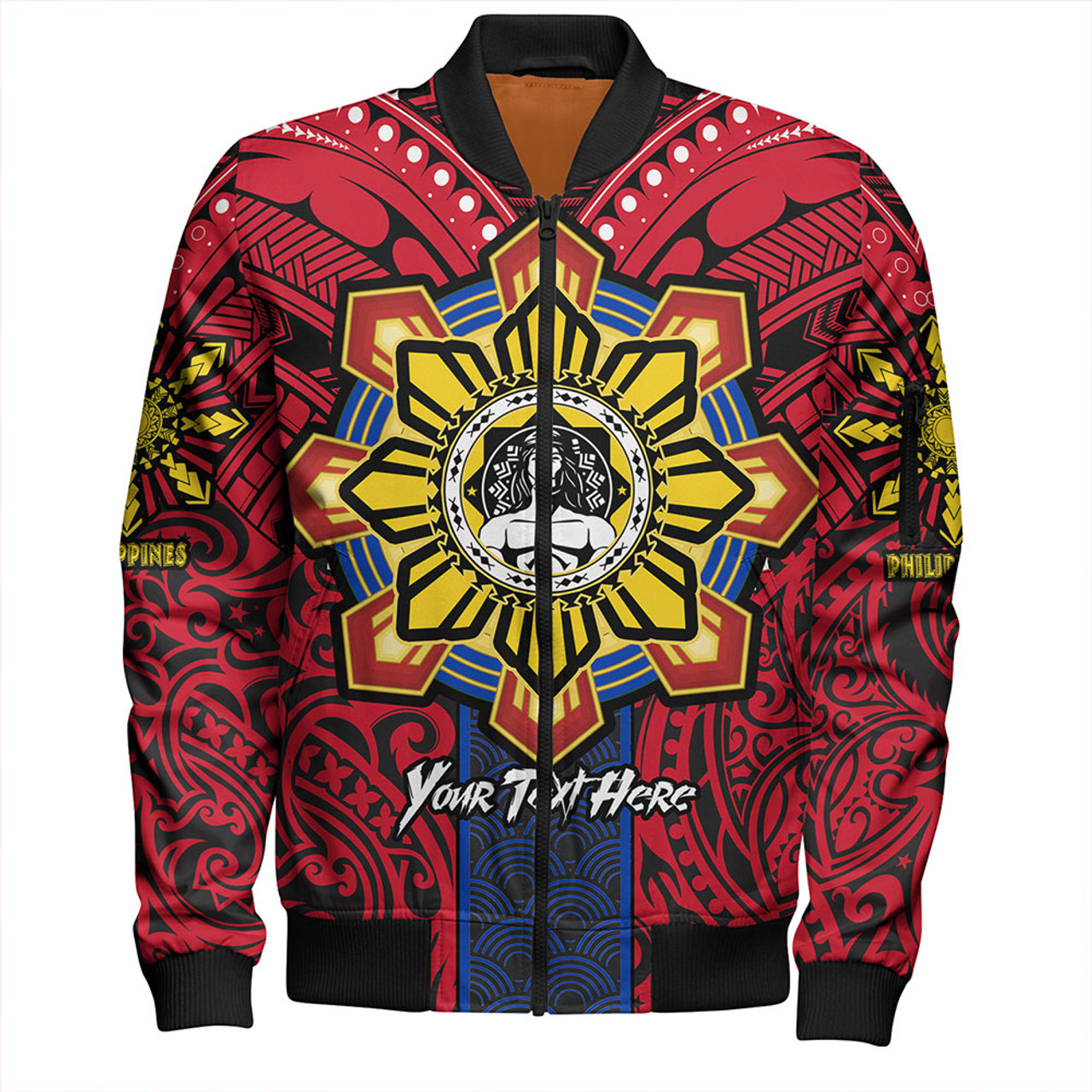 Philippines Bomber Jacket The Story of Lapu-Lapu Pearl of the Orient Seas Tribal Pride