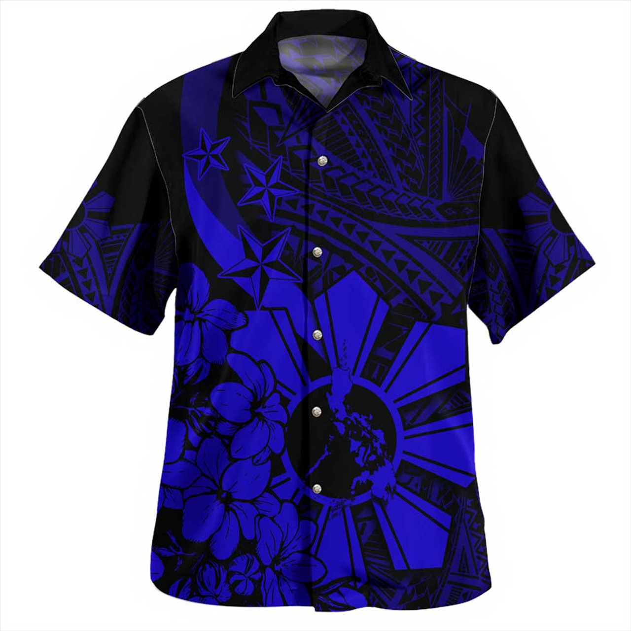 Philippines Hawaiian Shirt Polynesian Pattern Filipino Sampaguita