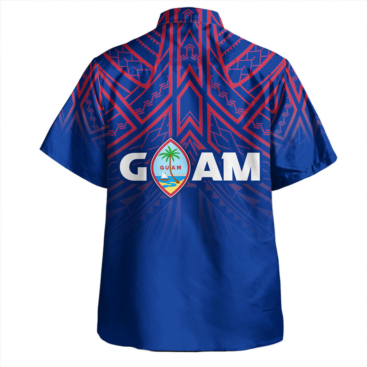 Guam Hawaiian Shirt - Flag Color With Traditional Patterns