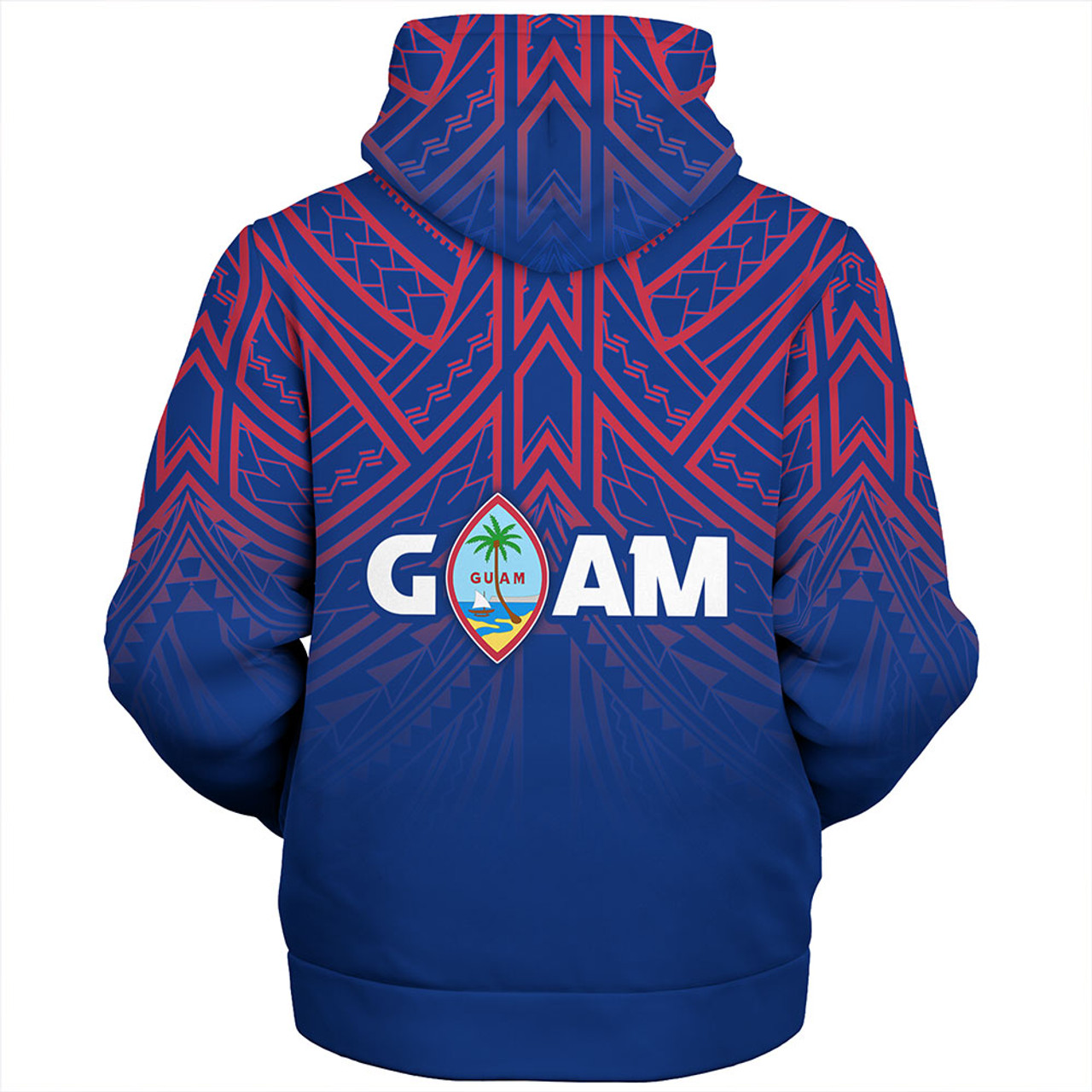 Guam Sherpa Hoodie - Flag Color With Traditional Patterns