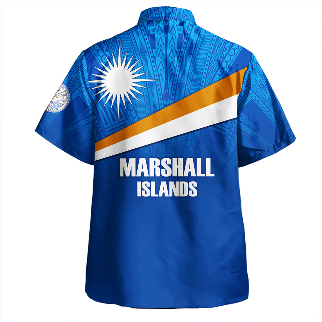 Marshall Islands Hawaiian Shirt - Flag Color With Traditional Patterns