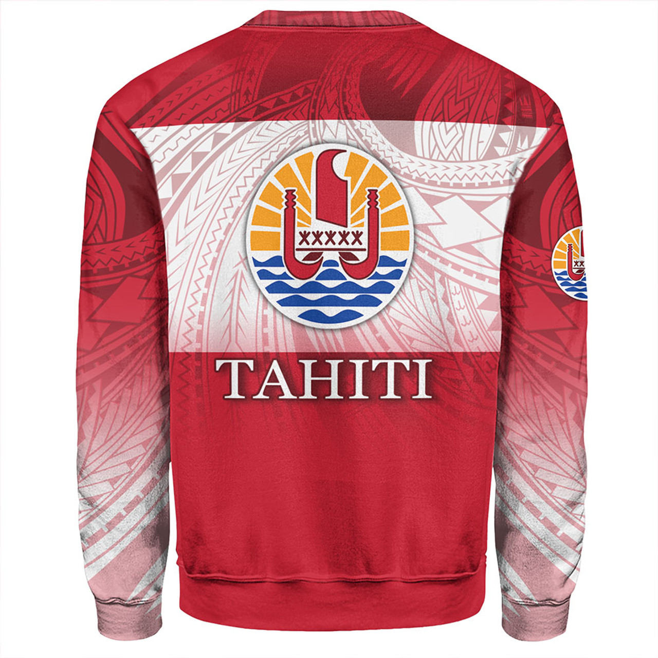 Tahiti Sweatshirt - Flag Color With Traditional Patterns