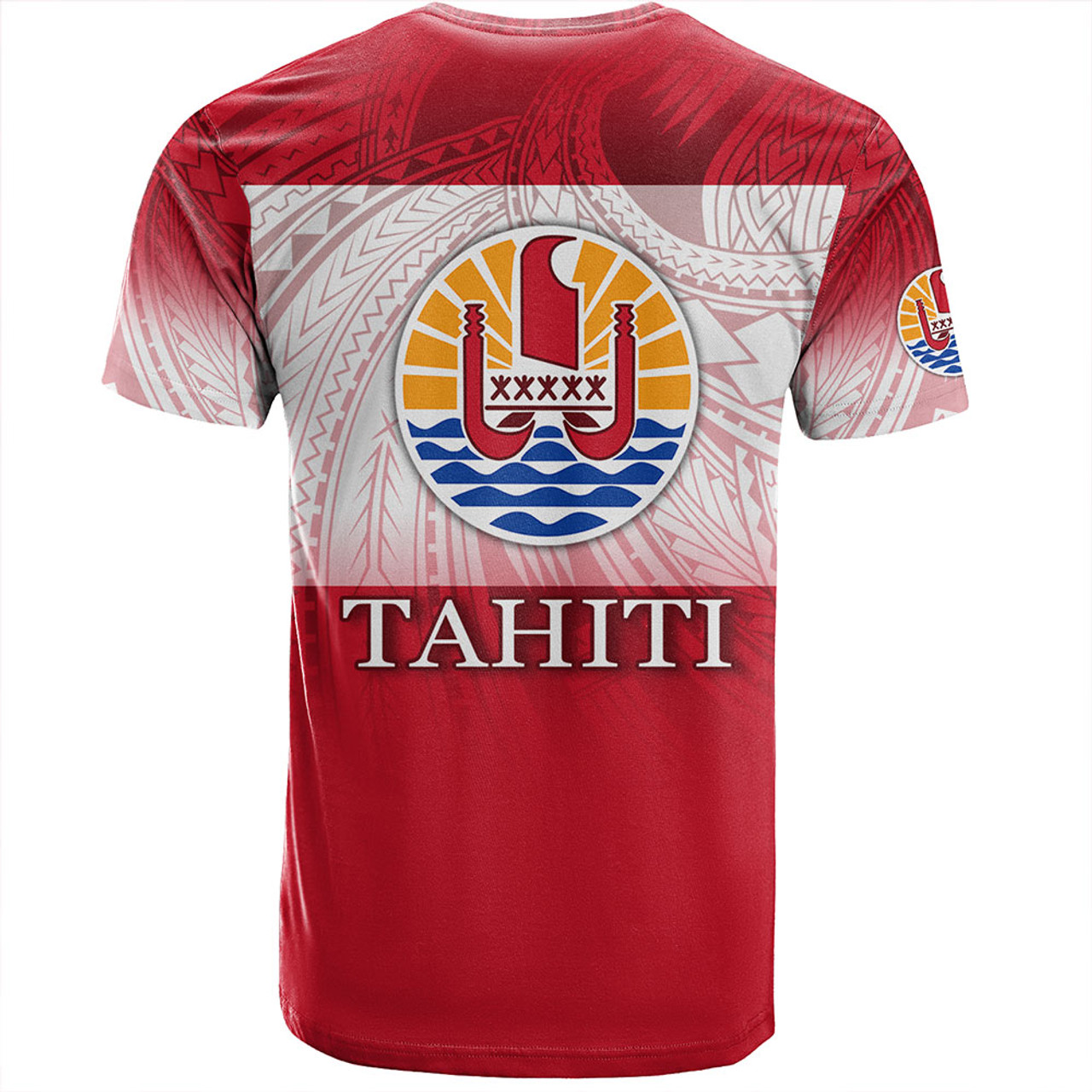 Tahiti T-Shirt - Flag Color With Traditional Patterns
