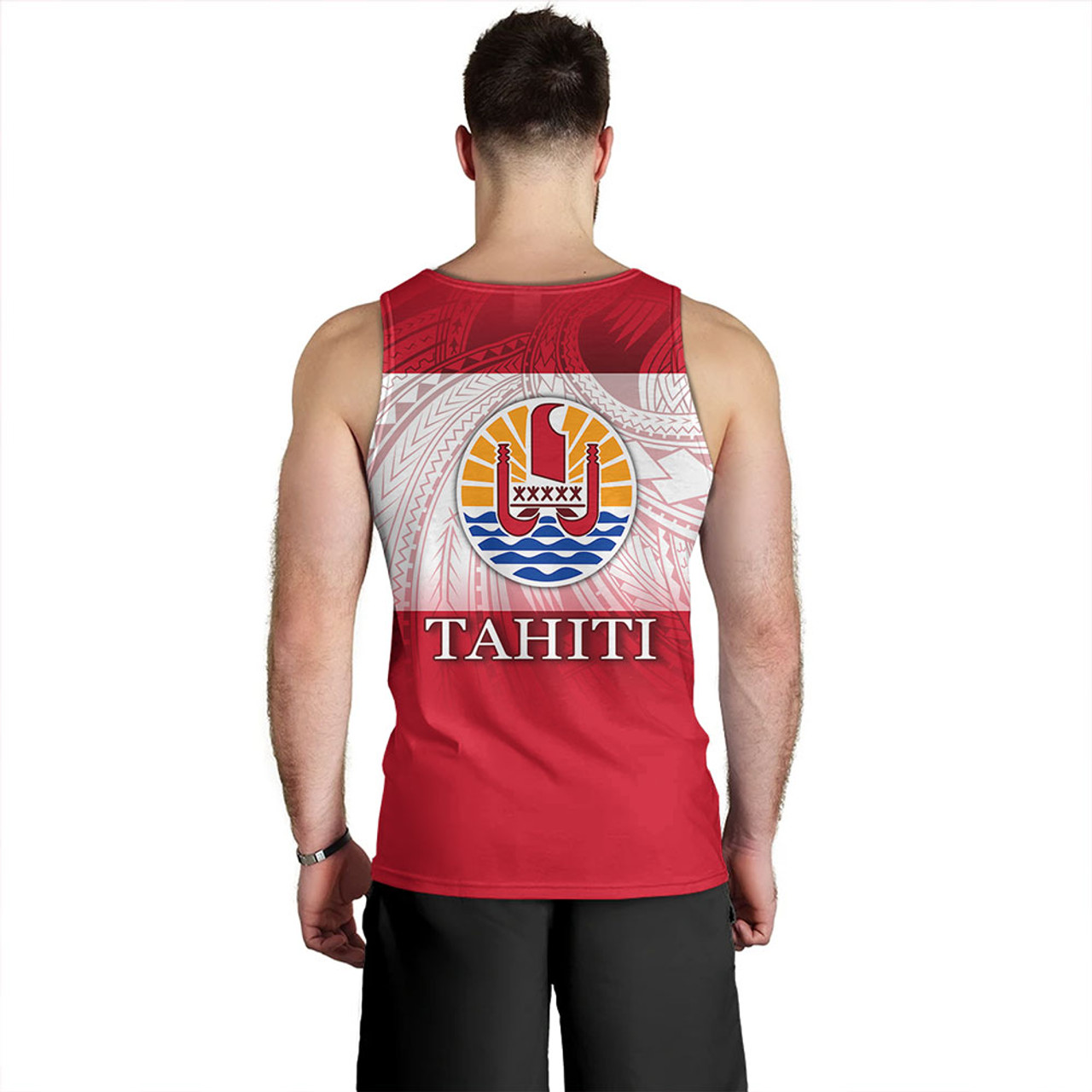 Tahiti Tank Top - Flag Color With Traditional Patterns