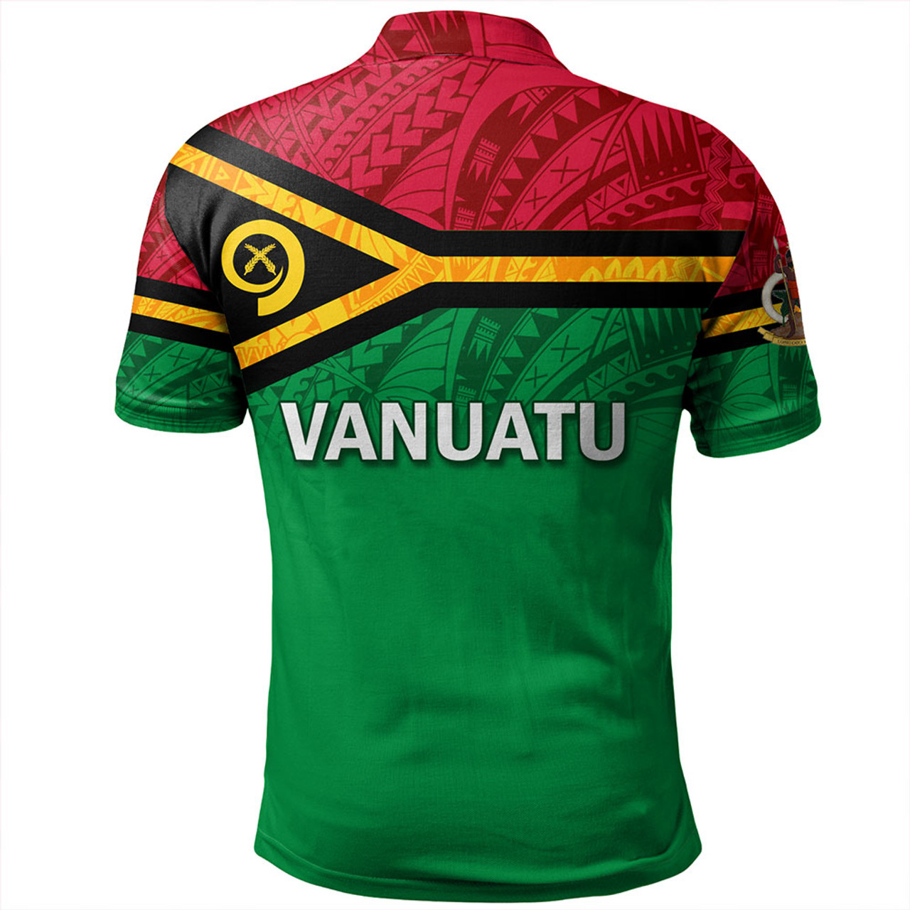 Vanuatu Polo Shirt - Flag Color With Traditional Patterns