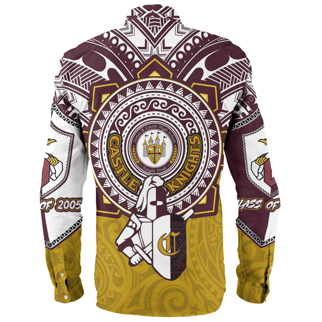 Hawaii Long Sleeve Shirt Custom James B. Castle High School Super Castle Knights Tribal Style