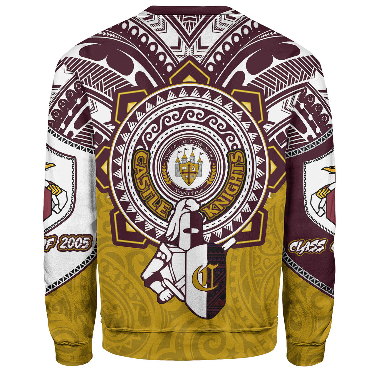 Hawaii Sweatshirt Custom James B. Castle High School Super Castle Knights Tribal Style