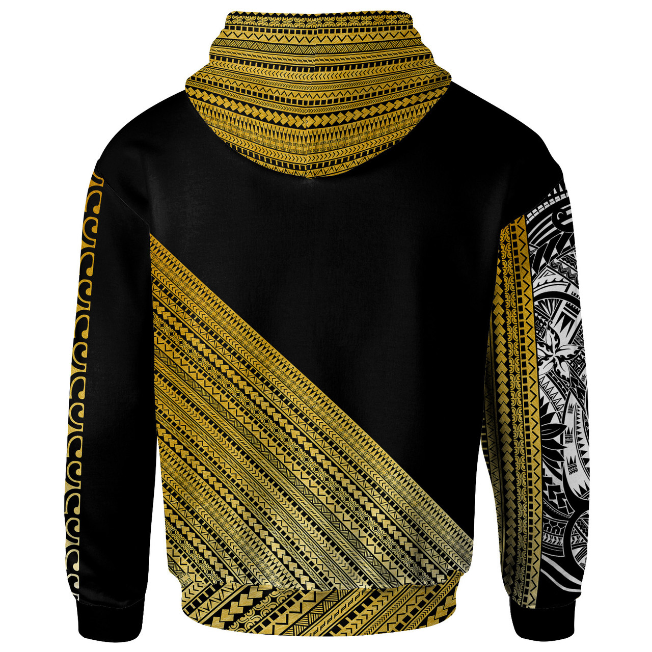 Polynesian Custom Personalised Hoodie - Diagonal Pattern Full Color